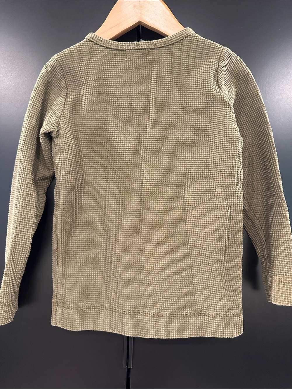 The Simple Folk Organic Cotton Long-Sleeve Waffle Henley Top - Picture 3 of 4
